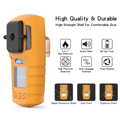 Verspreidingstype het Draagbare Multialarm van PC TPU van de Gasdetector Materiële Lage/Hoge